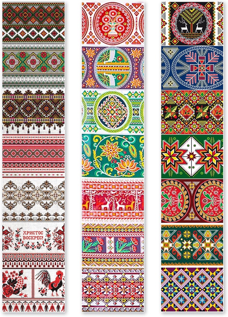 OFXDD 21 Pc Egg Wraps Easter Set - Traditional Easter Egg Shrink Wrappers - Ukrainian Easter Egg Decorating Kit - Othtodox Easter Egg Wrappers for Pysanka - Thermo Easter Egg Sleeves - Image 1